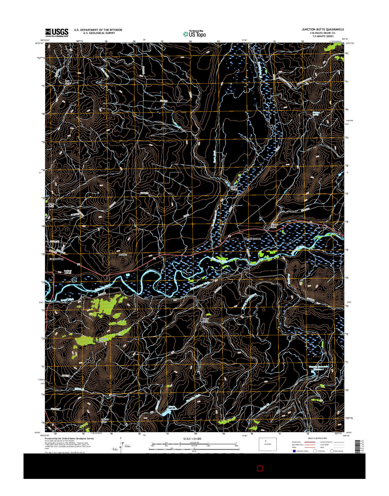 USGS US TOPO 7.5-MINUTE MAP FOR JUNCTION BUTTE, CO 2016
