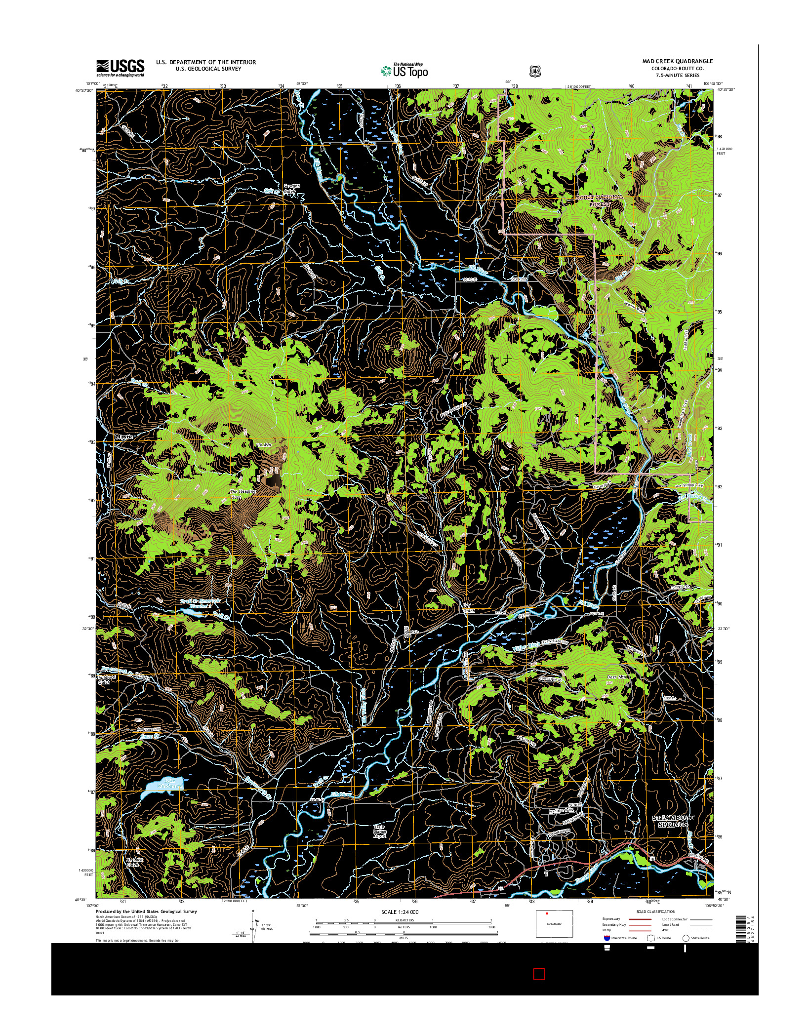 USGS US TOPO 7.5-MINUTE MAP FOR MAD CREEK, CO 2016