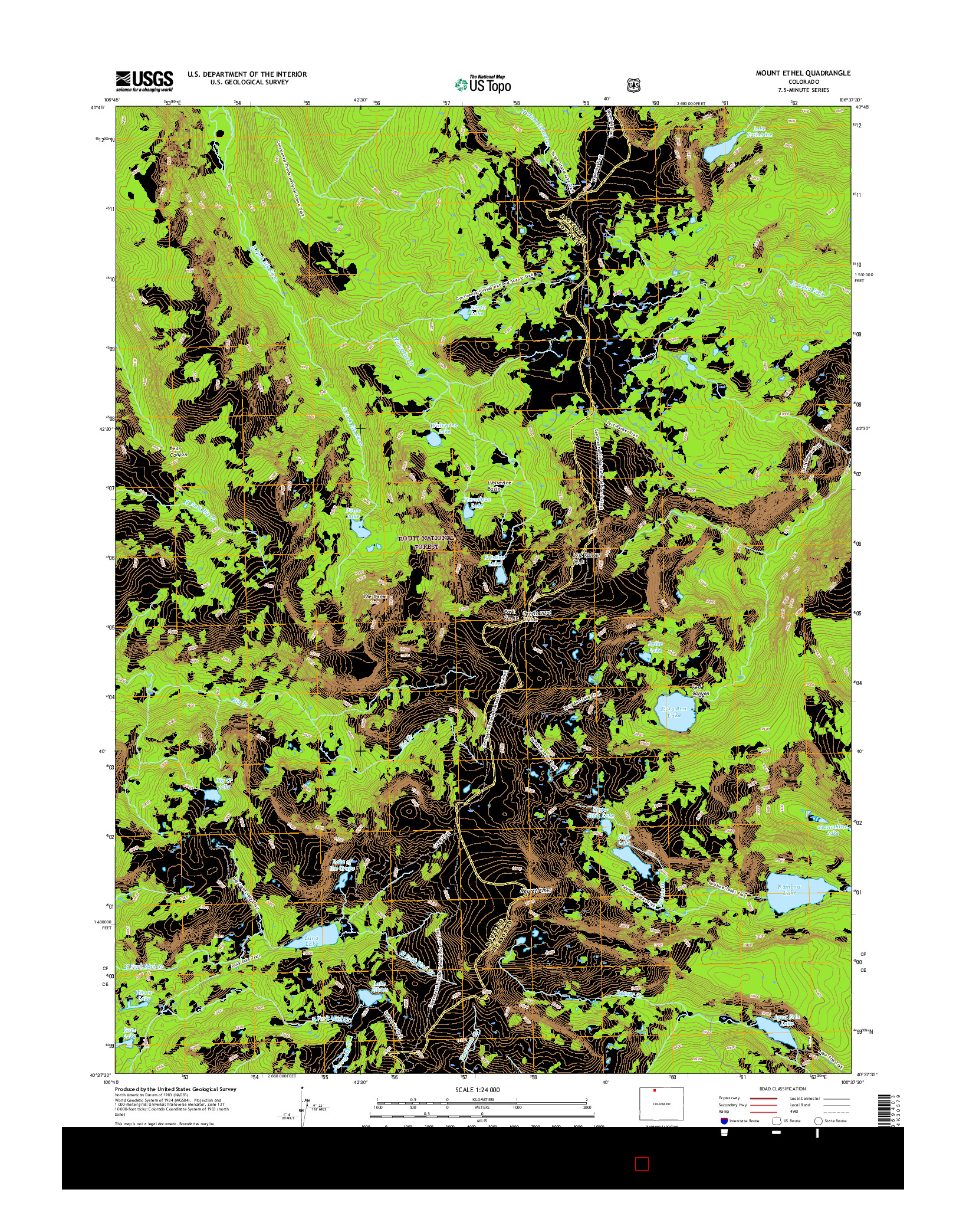 USGS US TOPO 7.5-MINUTE MAP FOR MOUNT ETHEL, CO 2016