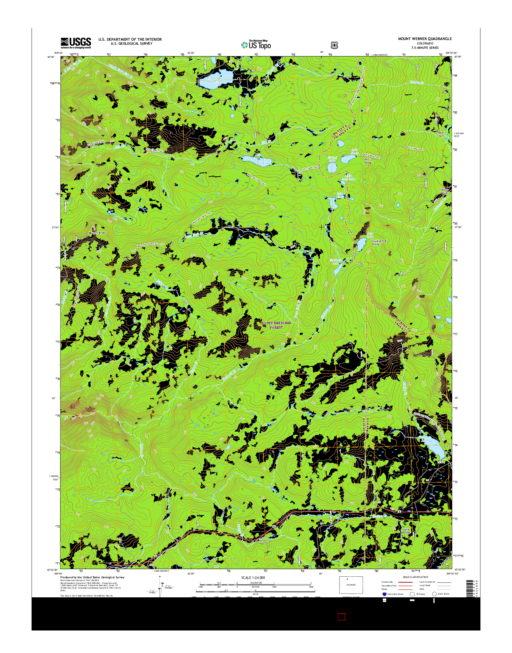 USGS US TOPO 7.5-MINUTE MAP FOR MOUNT WERNER, CO 2016