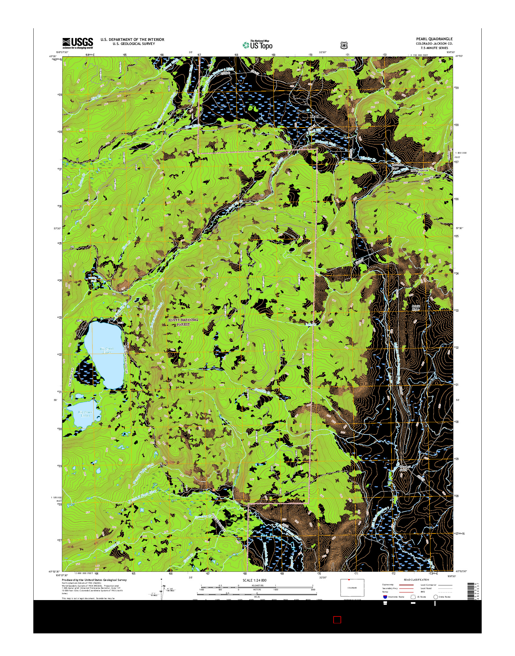 USGS US TOPO 7.5-MINUTE MAP FOR PEARL, CO 2016