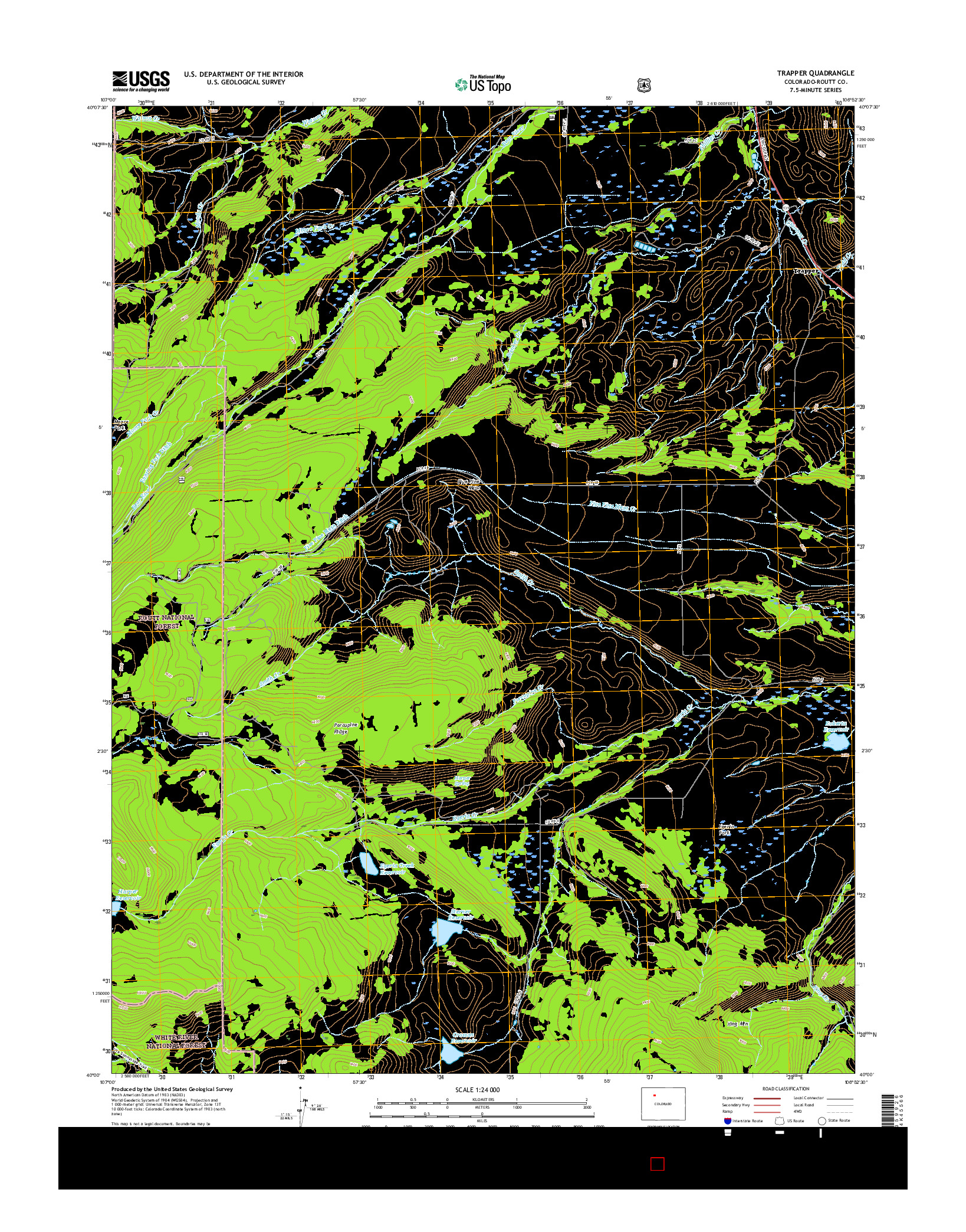 USGS US TOPO 7.5-MINUTE MAP FOR TRAPPER, CO 2016