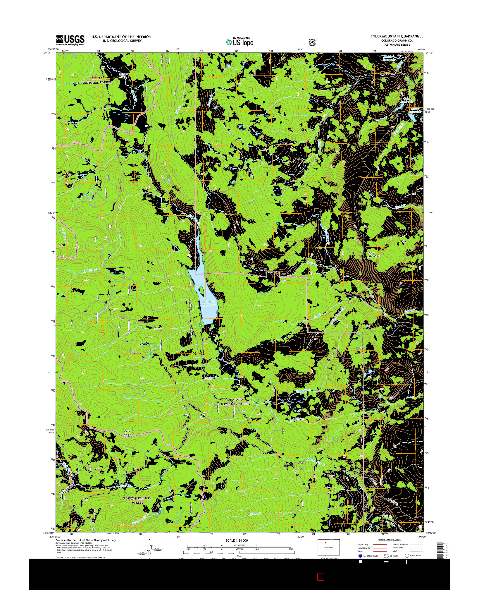 USGS US TOPO 7.5-MINUTE MAP FOR TYLER MOUNTAIN, CO 2016