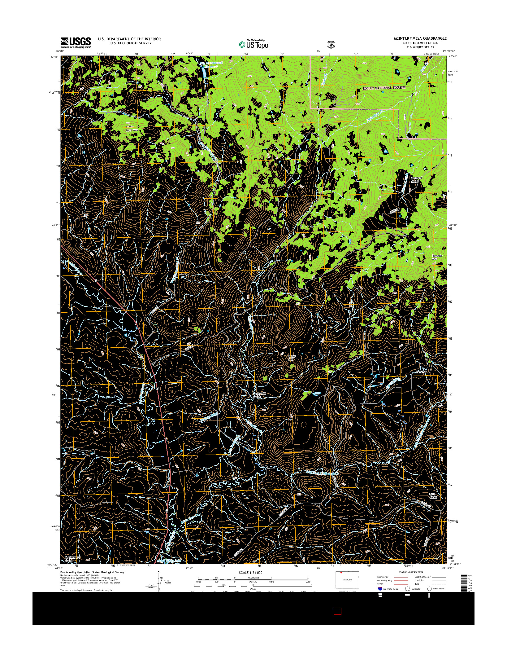 USGS US TOPO 7.5-MINUTE MAP FOR MCINTURF MESA, CO 2016