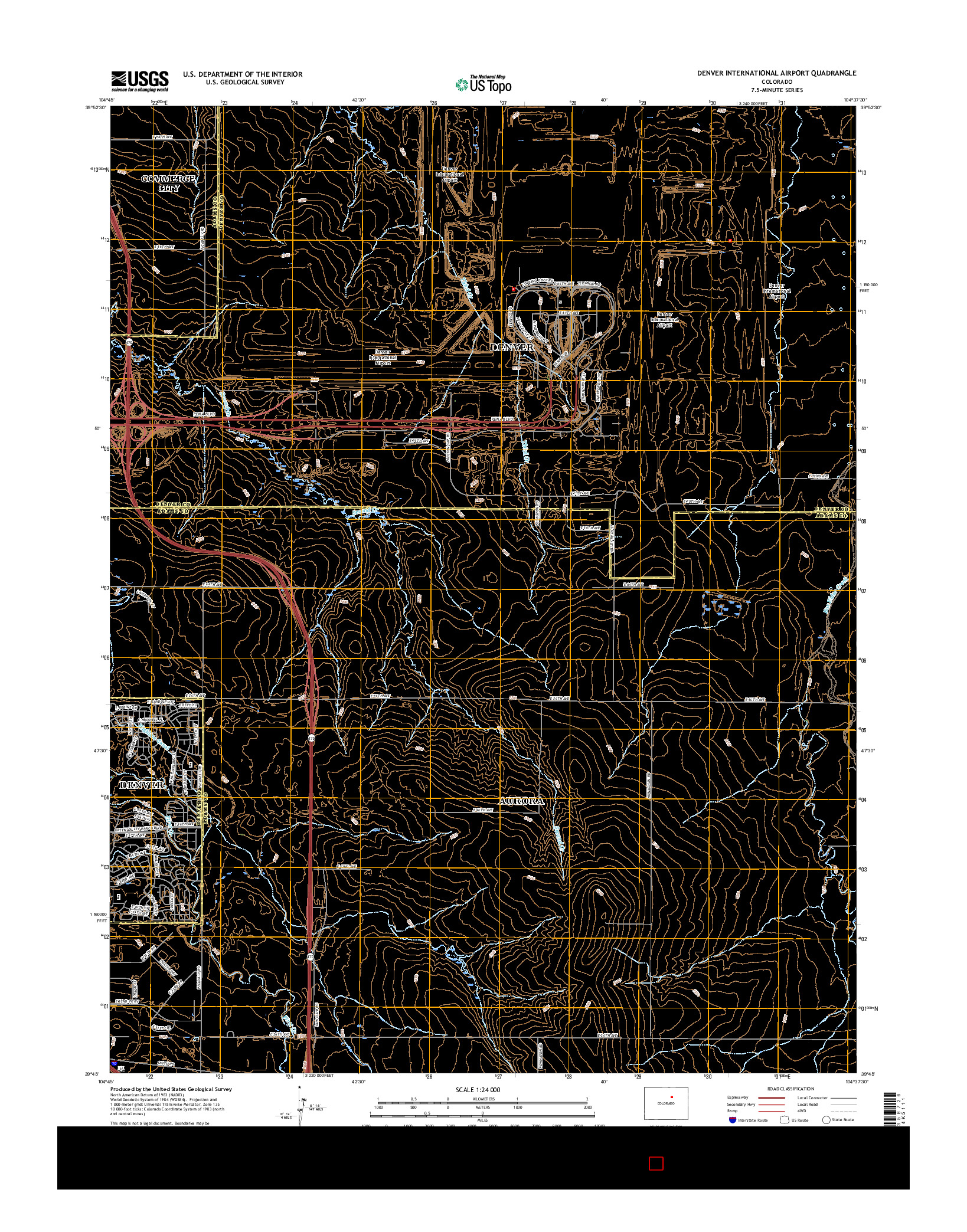 USGS US TOPO 7.5-MINUTE MAP FOR DENVER INTERNATIONAL AIRPORT, CO 2016