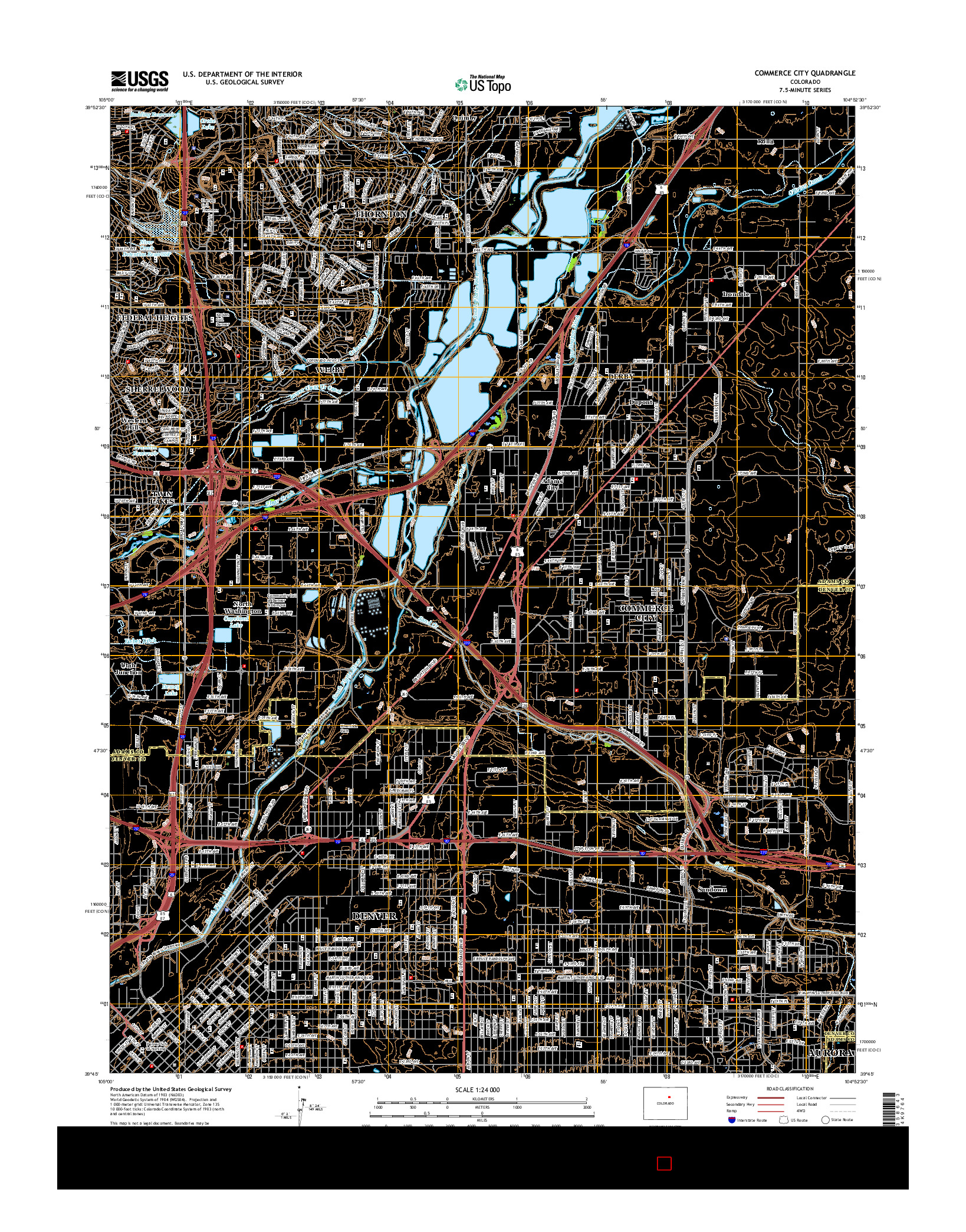 USGS US TOPO 7.5-MINUTE MAP FOR COMMERCE CITY, CO 2016