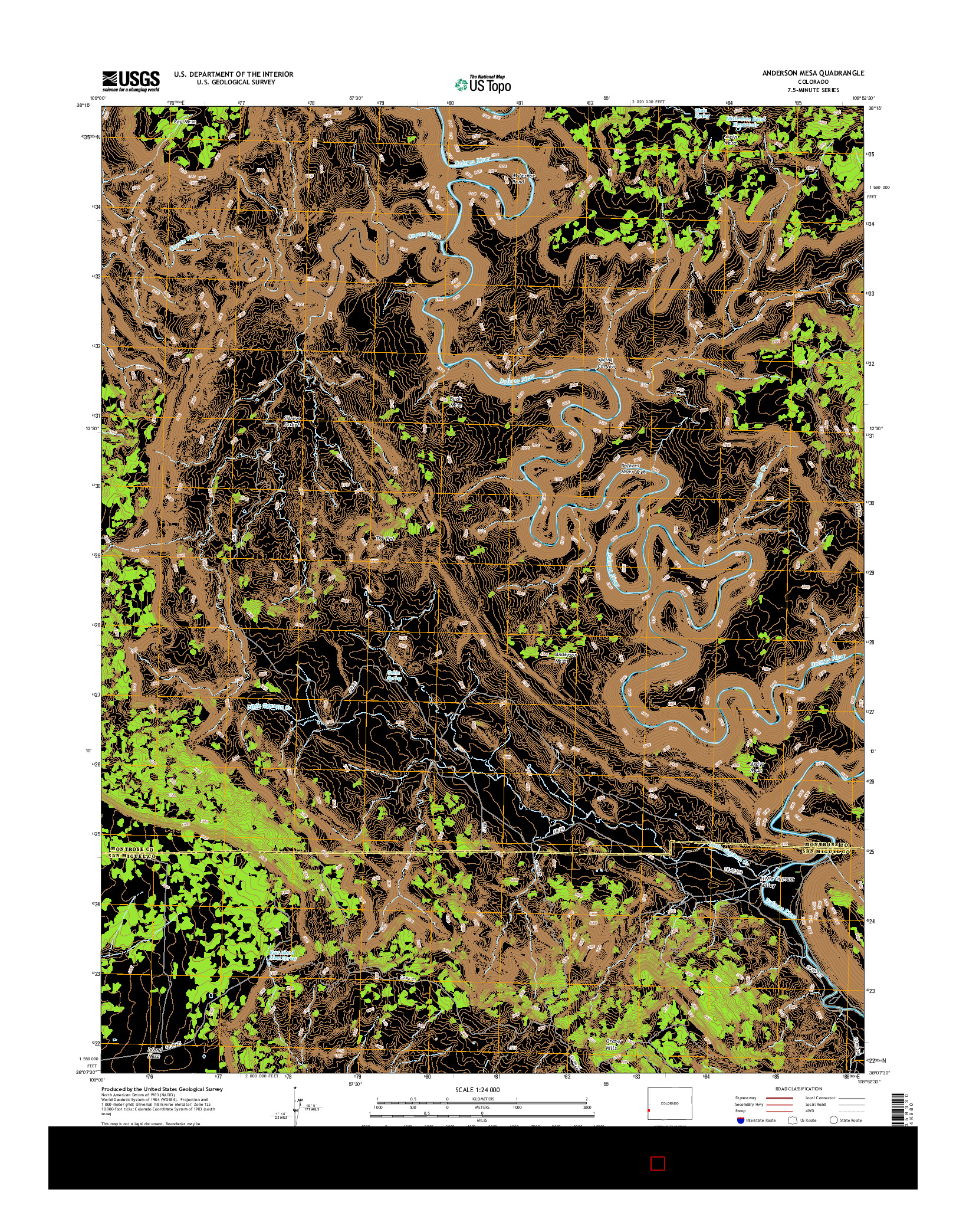 USGS US TOPO 7.5-MINUTE MAP FOR ANDERSON MESA, CO 2016