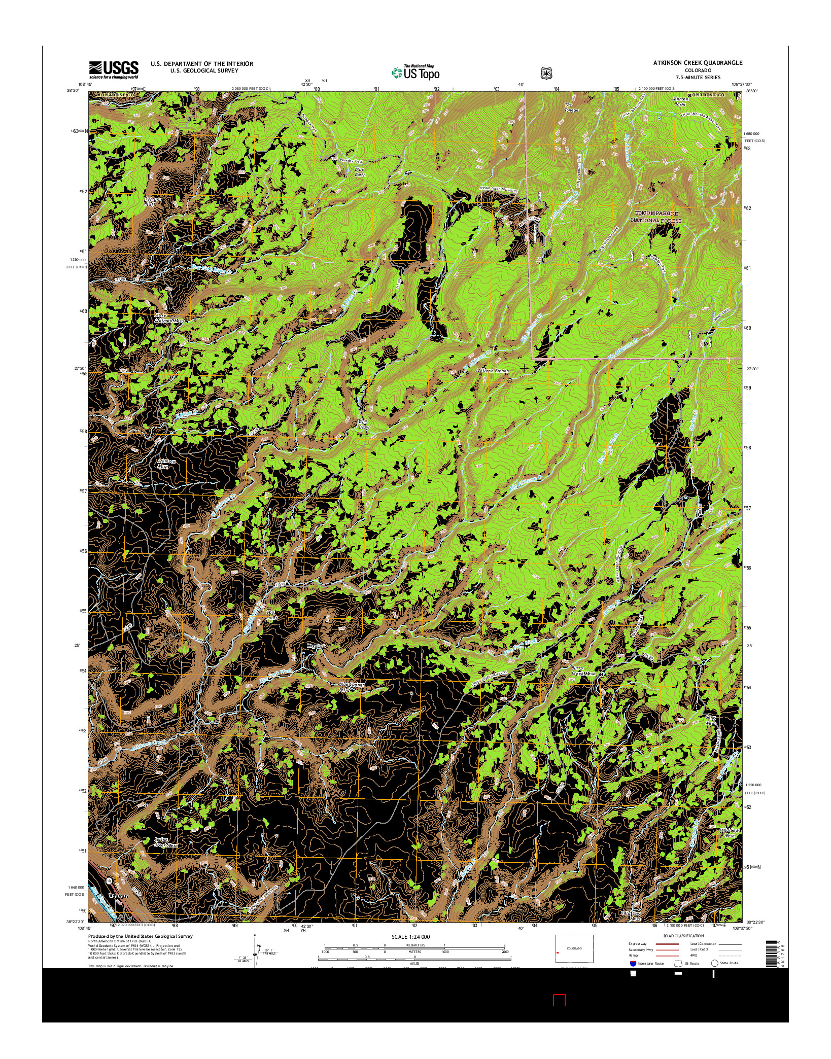 USGS US TOPO 7.5-MINUTE MAP FOR ATKINSON CREEK, CO 2016