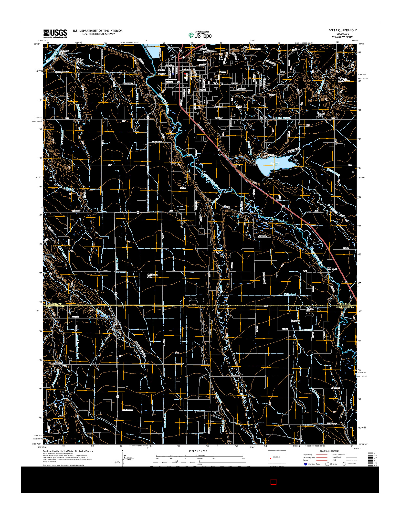 USGS US TOPO 7.5-MINUTE MAP FOR DELTA, CO 2016