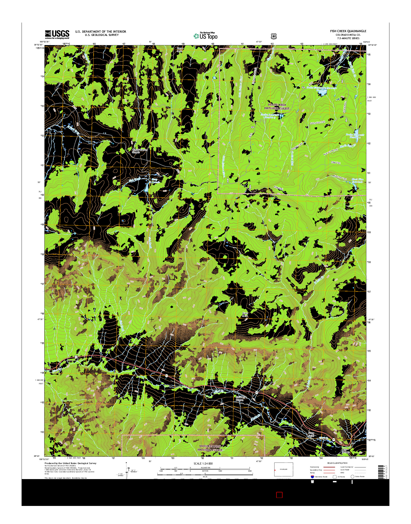 USGS US TOPO 7.5-MINUTE MAP FOR FISH CREEK, CO 2016