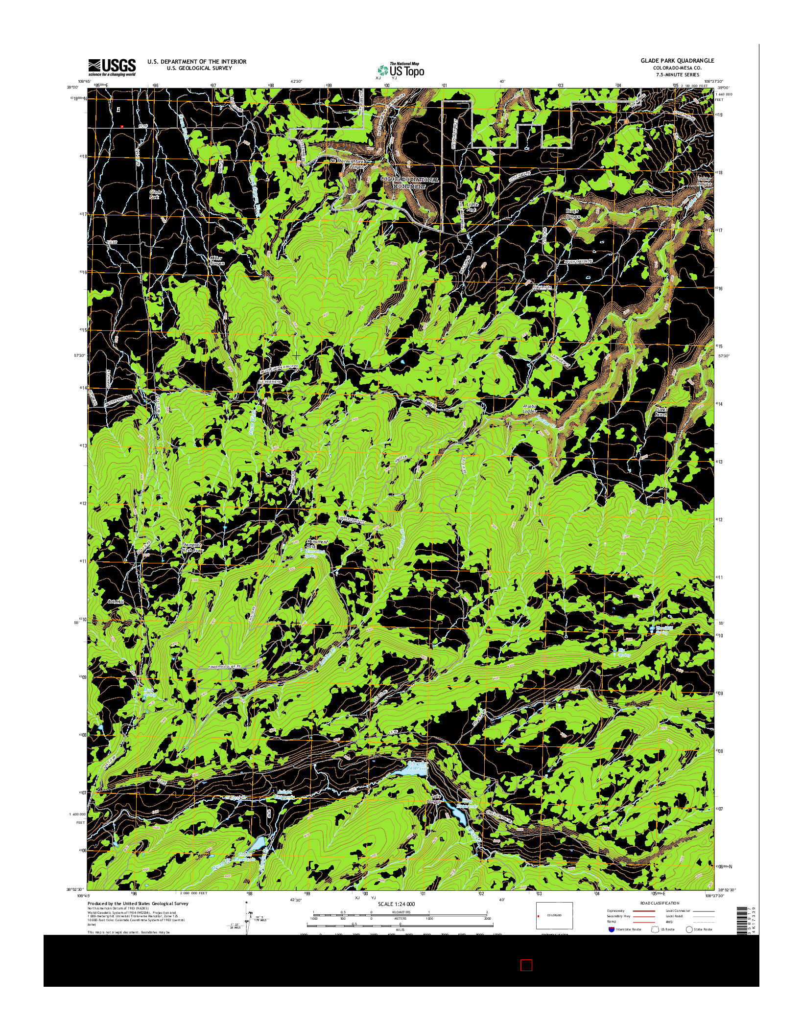 USGS US TOPO 7.5-MINUTE MAP FOR GLADE PARK, CO 2016