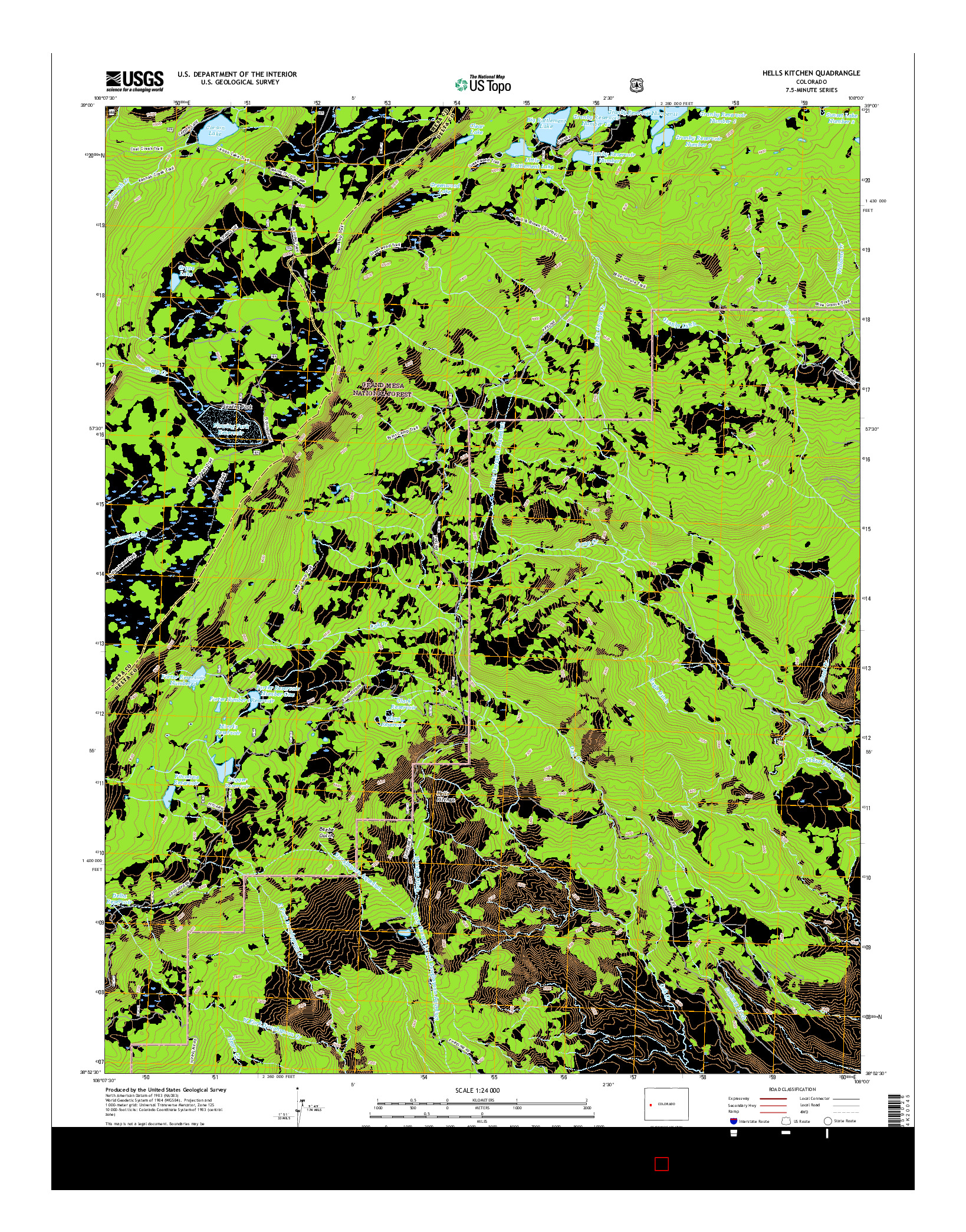 USGS US TOPO 7.5-MINUTE MAP FOR HELLS KITCHEN, CO 2016