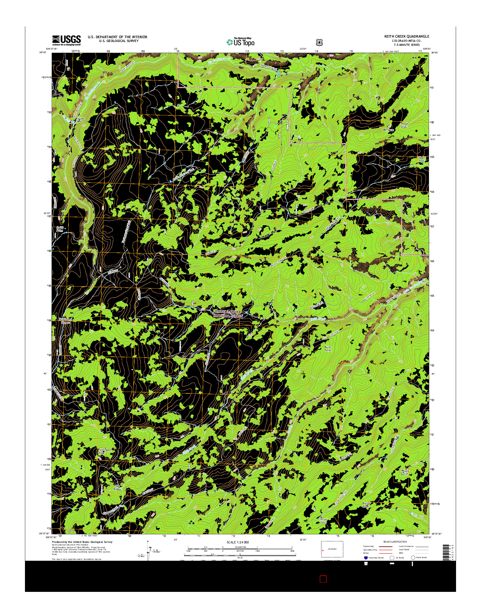 USGS US TOPO 7.5-MINUTE MAP FOR KEITH CREEK, CO 2016