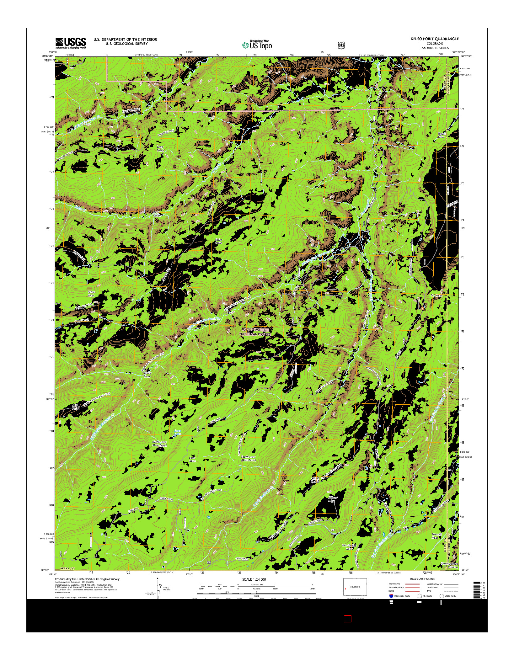 USGS US TOPO 7.5-MINUTE MAP FOR KELSO POINT, CO 2016