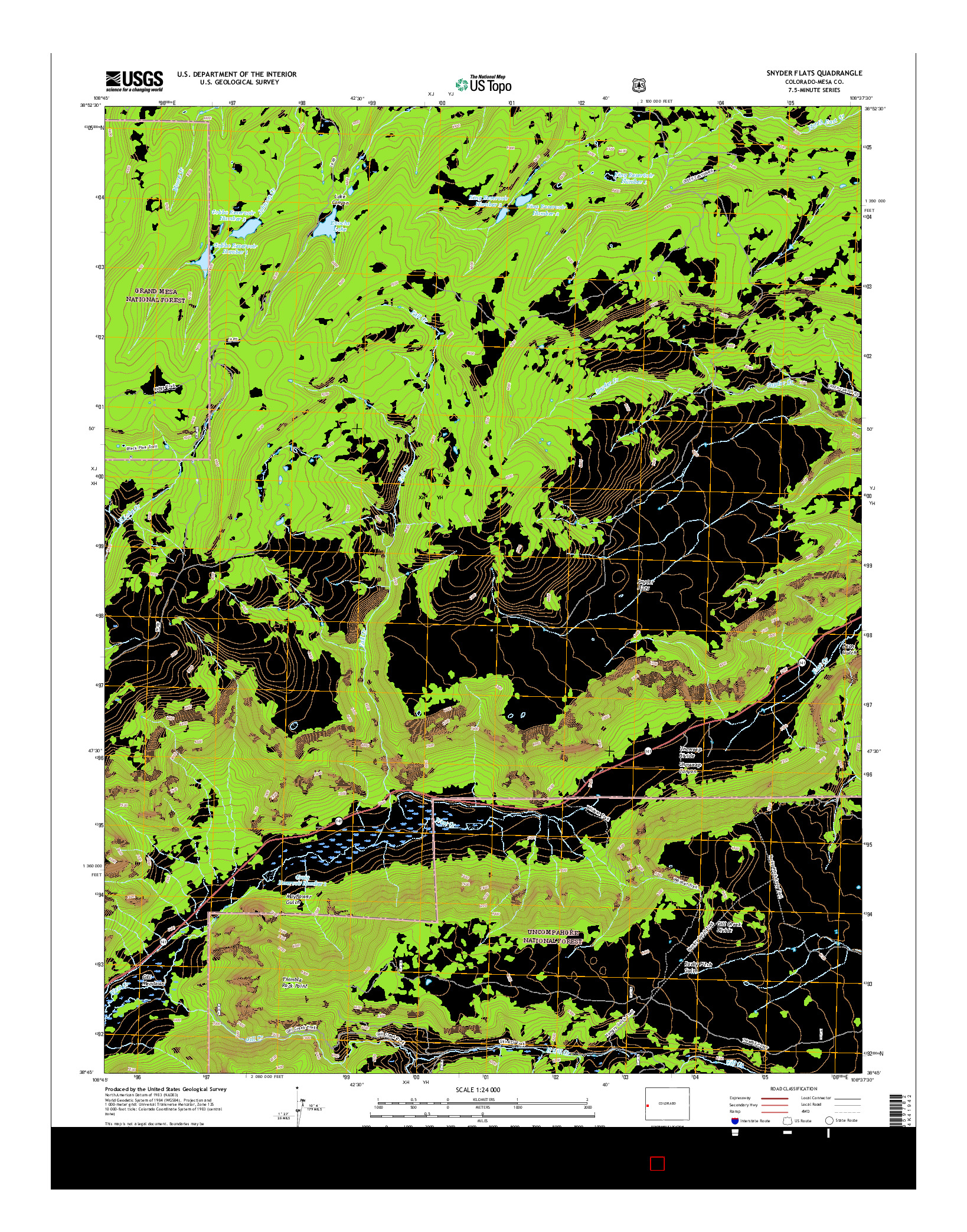 USGS US TOPO 7.5-MINUTE MAP FOR SNYDER FLATS, CO 2016