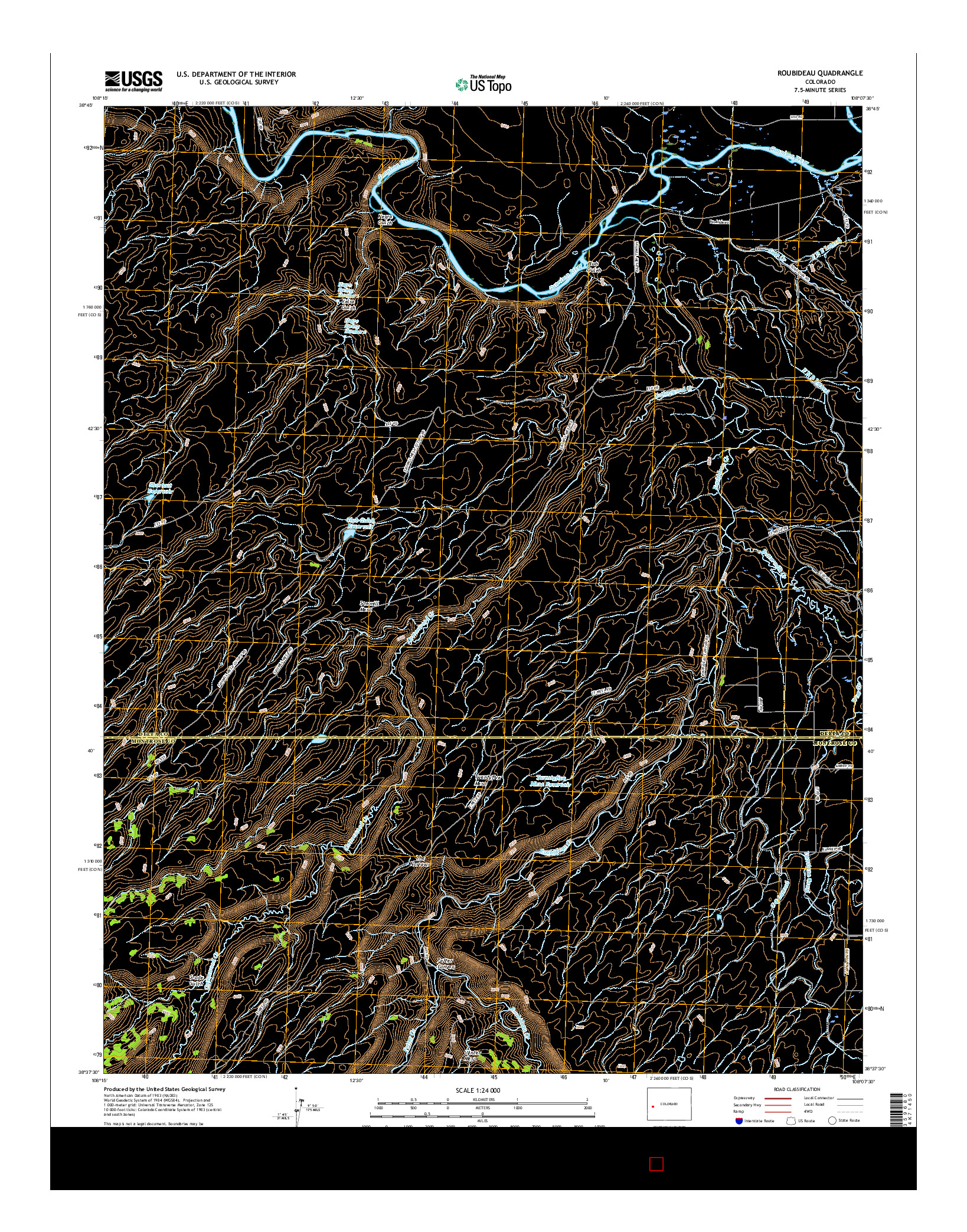 USGS US TOPO 7.5-MINUTE MAP FOR ROUBIDEAU, CO 2016