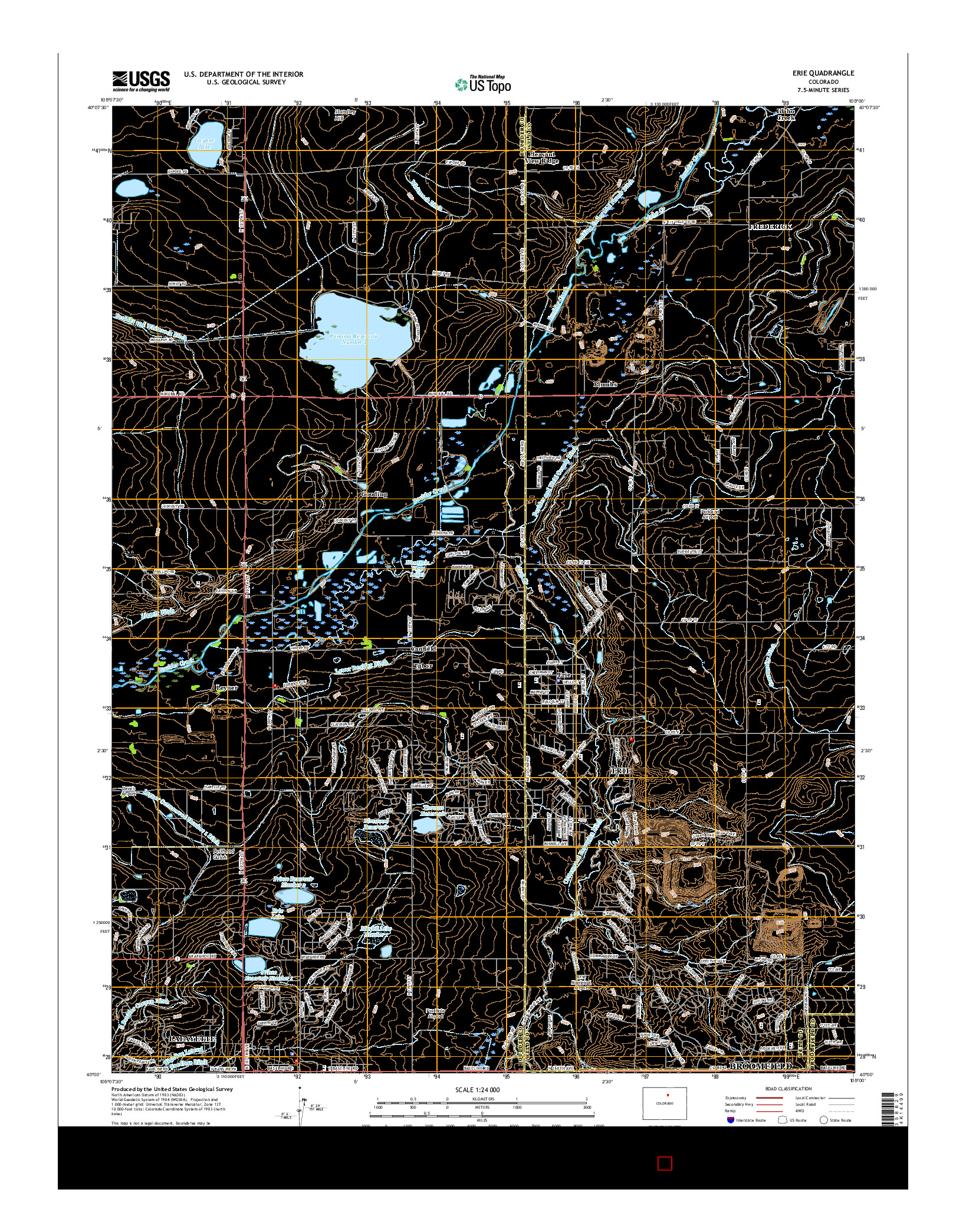 USGS US TOPO 7.5-MINUTE MAP FOR ERIE, CO 2016