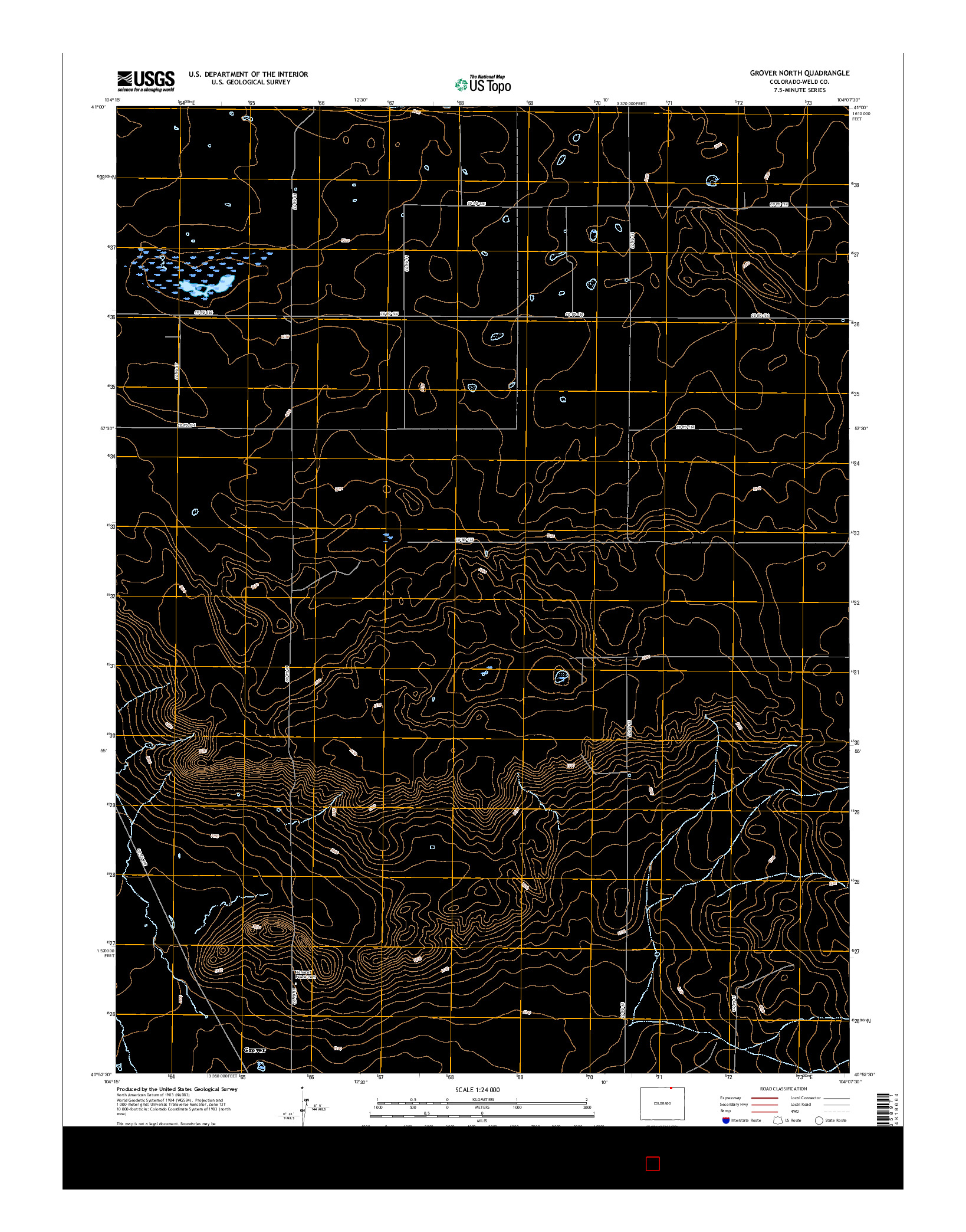USGS US TOPO 7.5-MINUTE MAP FOR GROVER NORTH, CO 2016