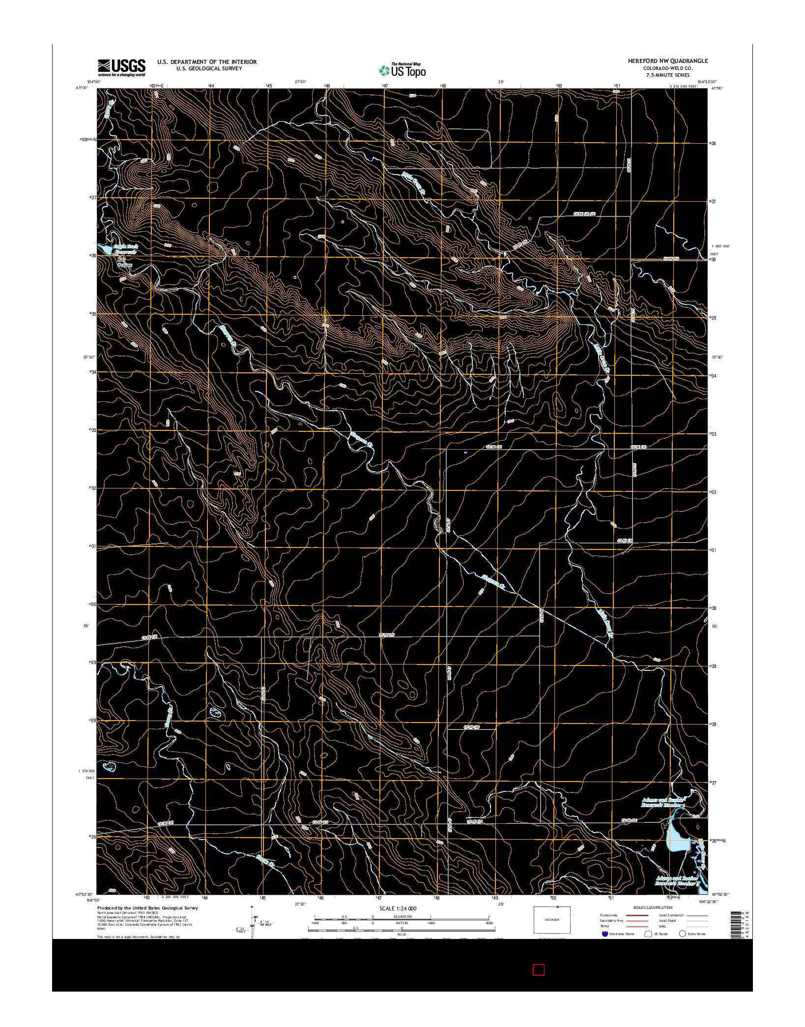 USGS US TOPO 7.5-MINUTE MAP FOR HEREFORD NW, CO 2016