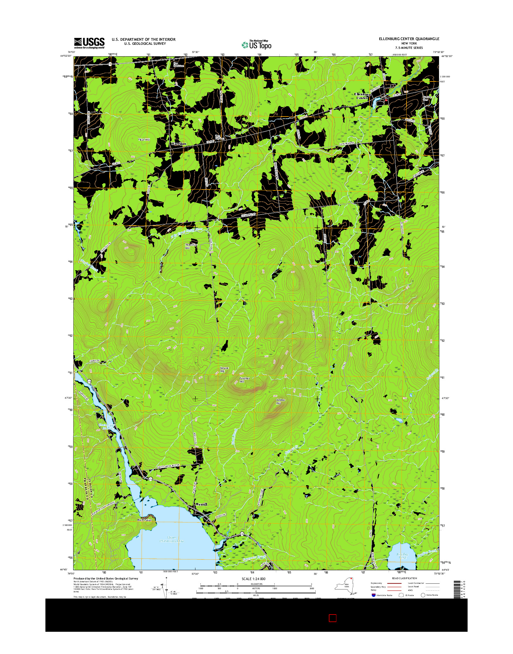 USGS US TOPO 7.5-MINUTE MAP FOR ELLENBURG CENTER, NY 2016