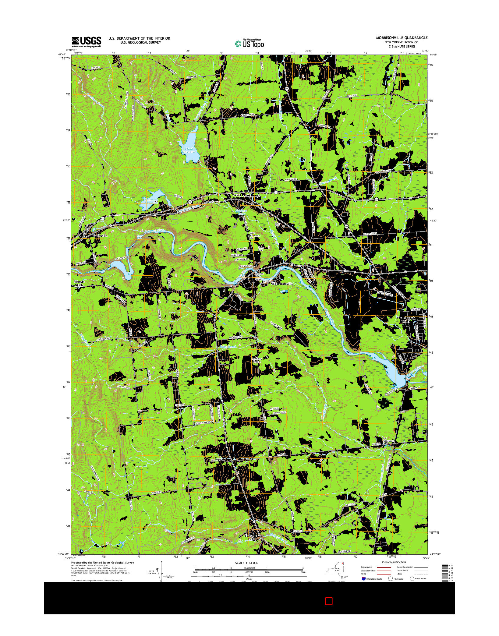 USGS US TOPO 7.5-MINUTE MAP FOR MORRISONVILLE, NY 2016