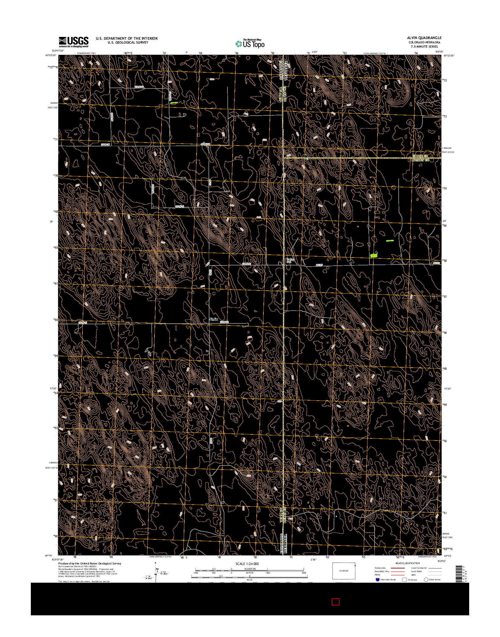USGS US TOPO 7.5-MINUTE MAP FOR ALVIN, CO-NE 2016