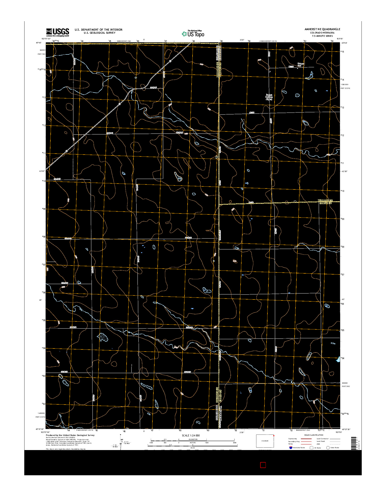 USGS US TOPO 7.5-MINUTE MAP FOR AMHERST NE, CO-NE 2016