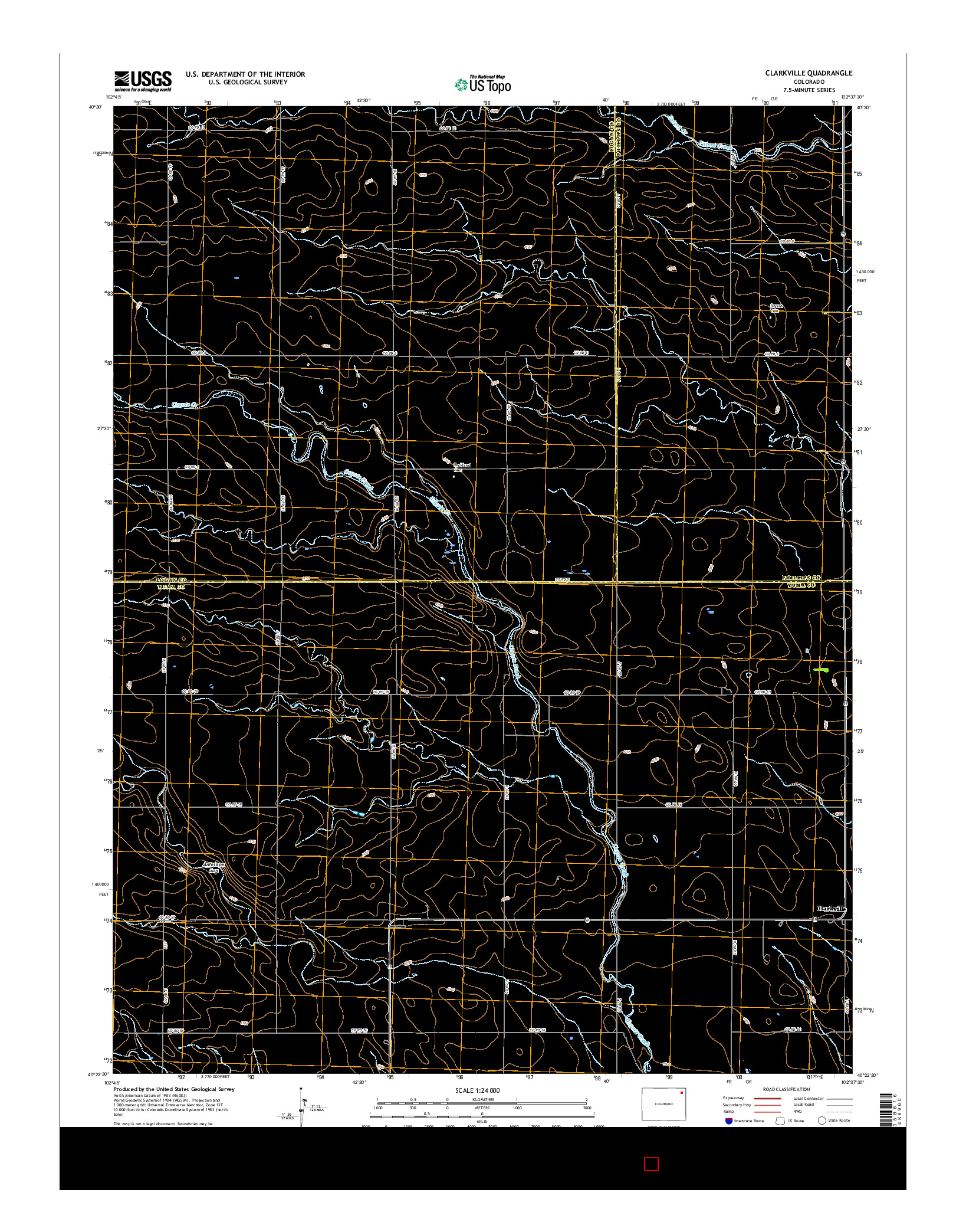 USGS US TOPO 7.5-MINUTE MAP FOR CLARKVILLE, CO 2016