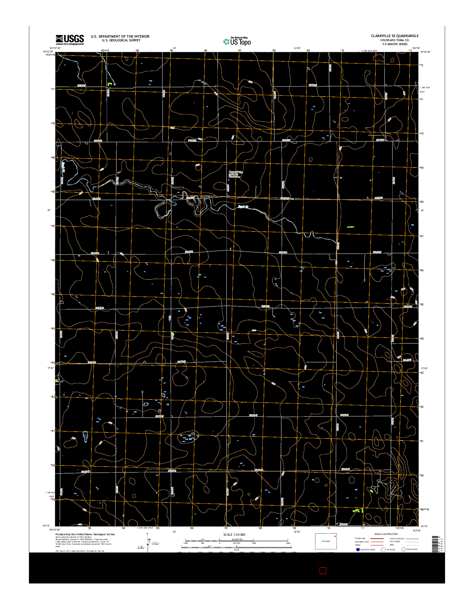 USGS US TOPO 7.5-MINUTE MAP FOR CLARKVILLE SE, CO 2016