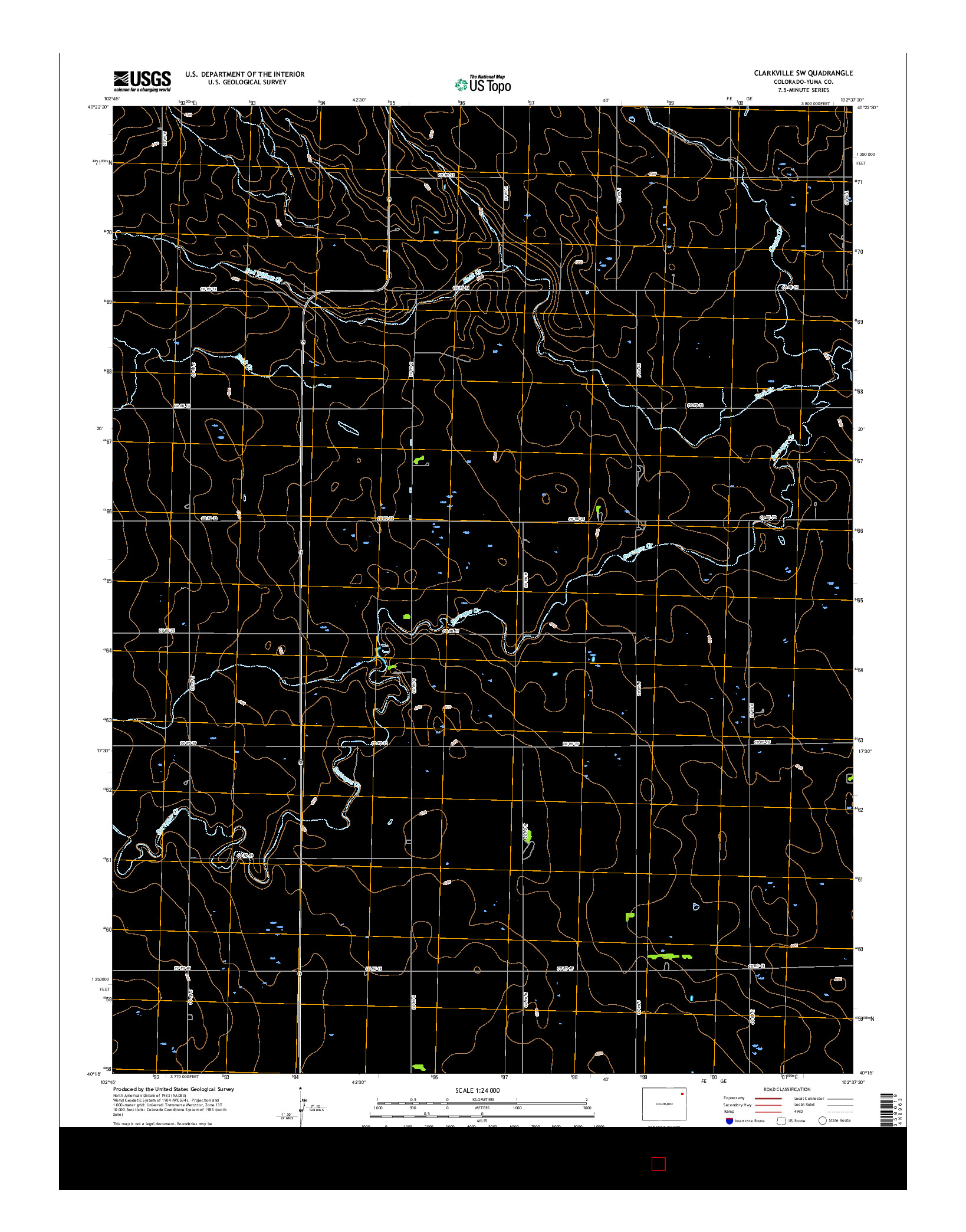 USGS US TOPO 7.5-MINUTE MAP FOR CLARKVILLE SW, CO 2016