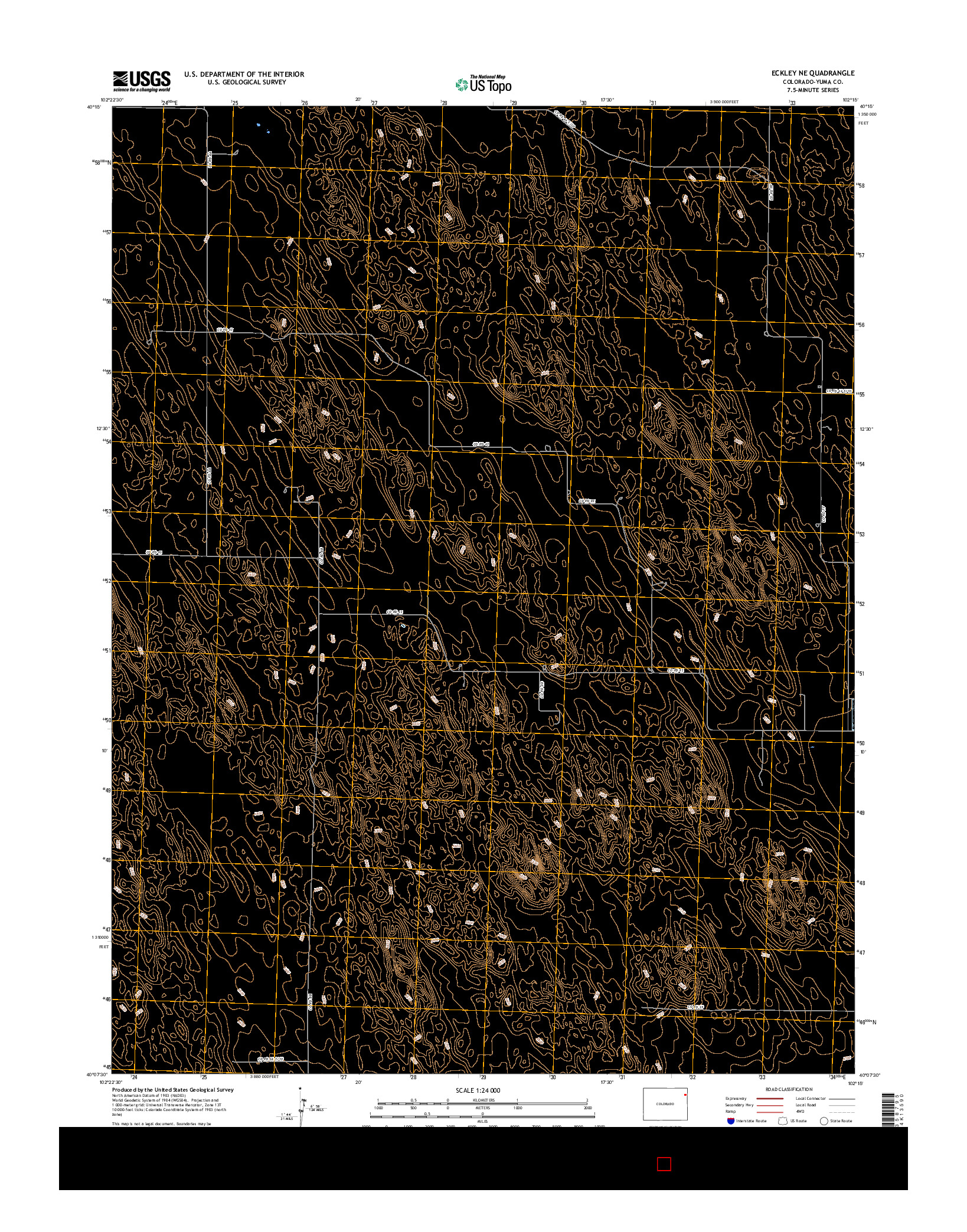 USGS US TOPO 7.5-MINUTE MAP FOR ECKLEY NE, CO 2016