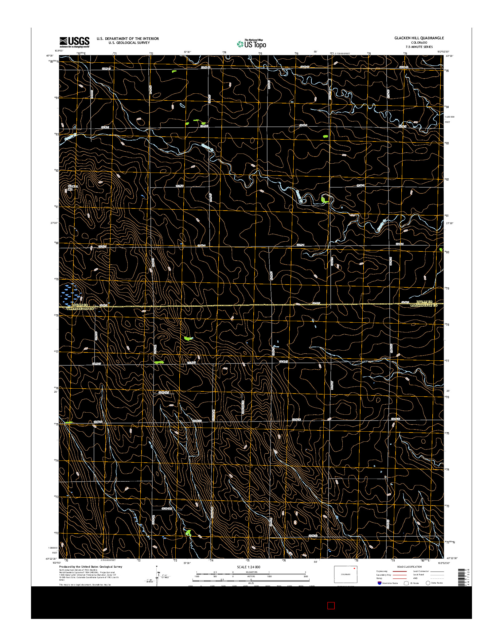 USGS US TOPO 7.5-MINUTE MAP FOR GLACKEN HILL, CO 2016