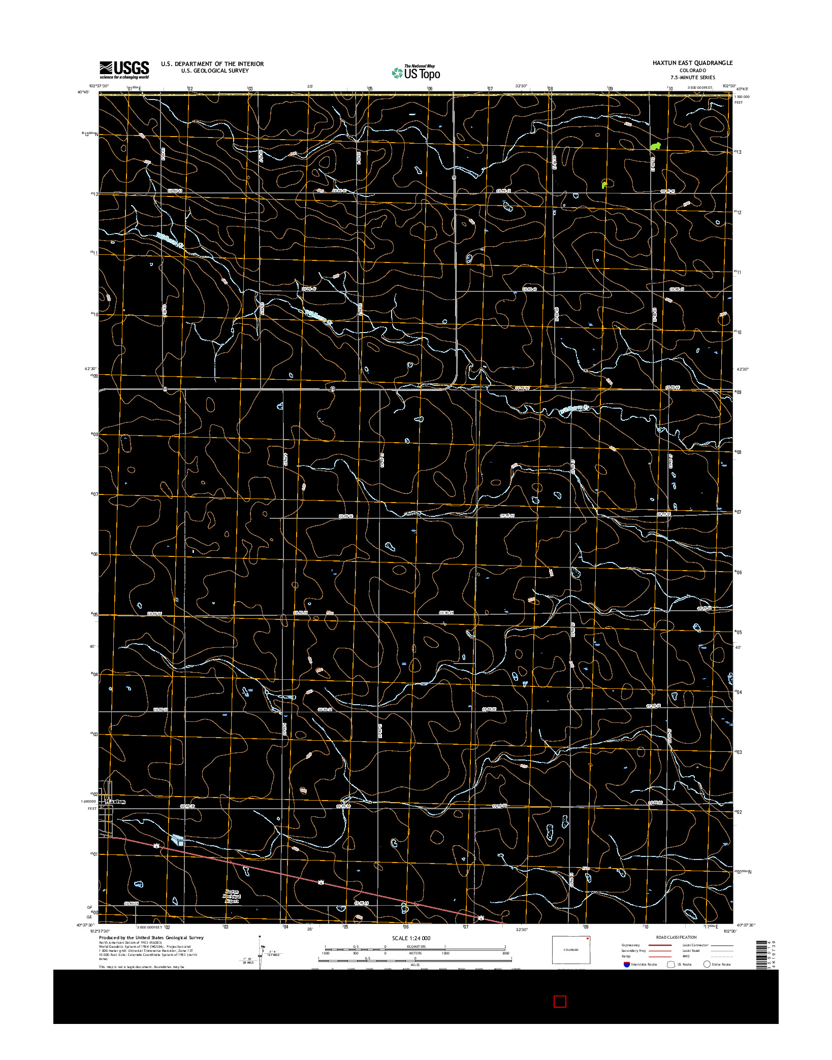 USGS US TOPO 7.5-MINUTE MAP FOR HAXTUN EAST, CO 2016