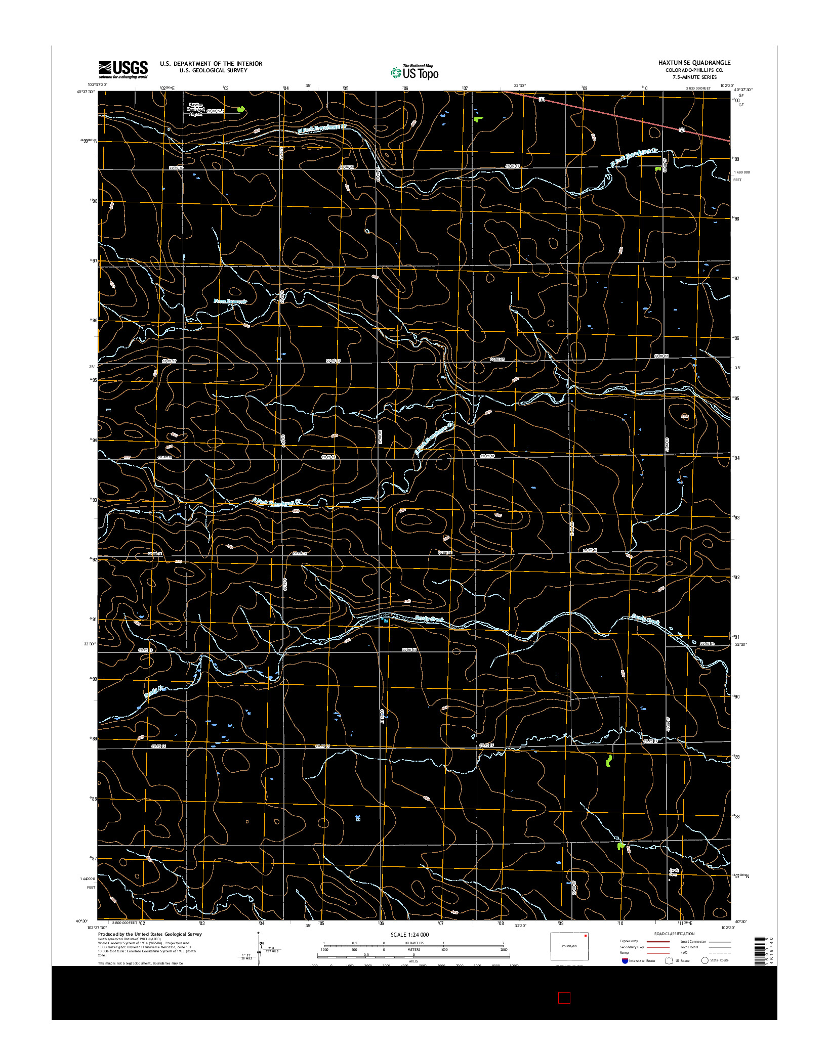 USGS US TOPO 7.5-MINUTE MAP FOR HAXTUN SE, CO 2016