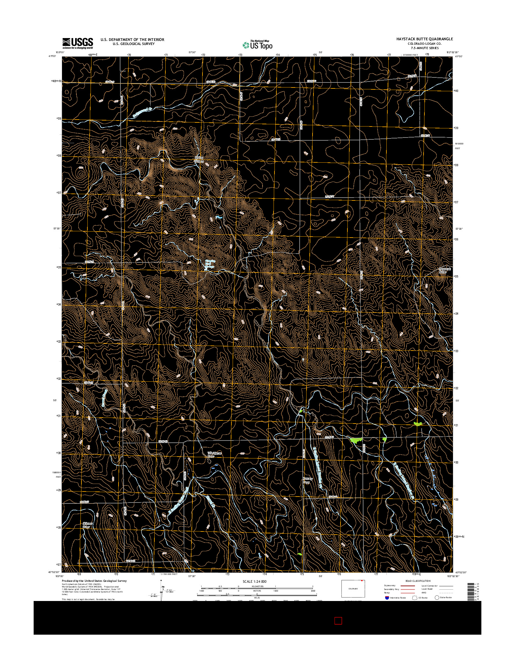 USGS US TOPO 7.5-MINUTE MAP FOR HAYSTACK BUTTE, CO 2016