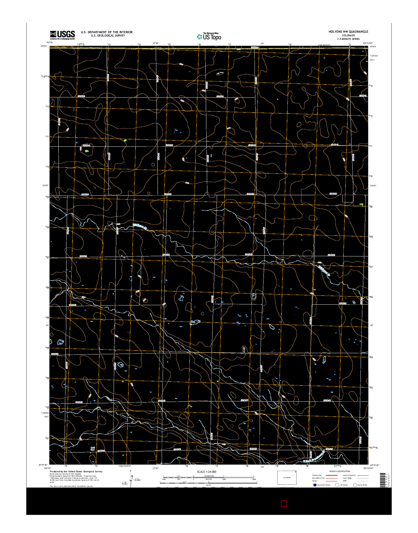 USGS US TOPO 7.5-MINUTE MAP FOR HOLYOKE NW, CO 2016