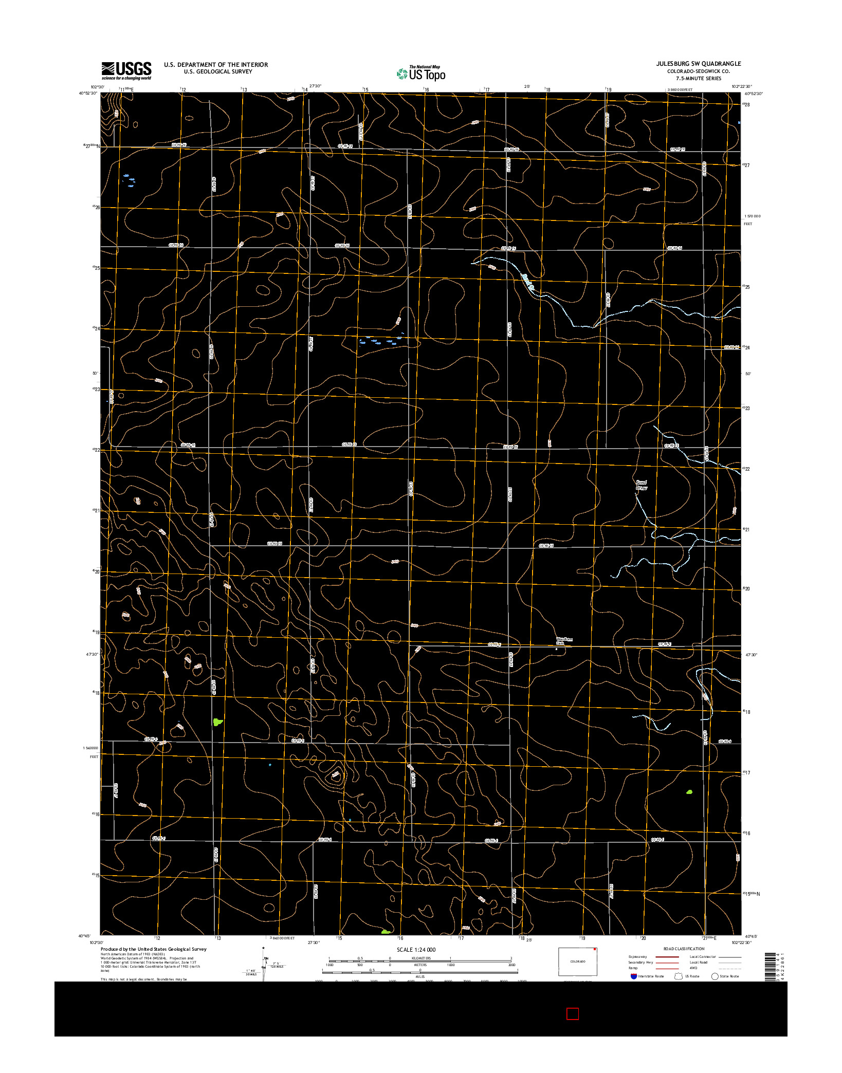 USGS US TOPO 7.5-MINUTE MAP FOR JULESBURG SW, CO 2016