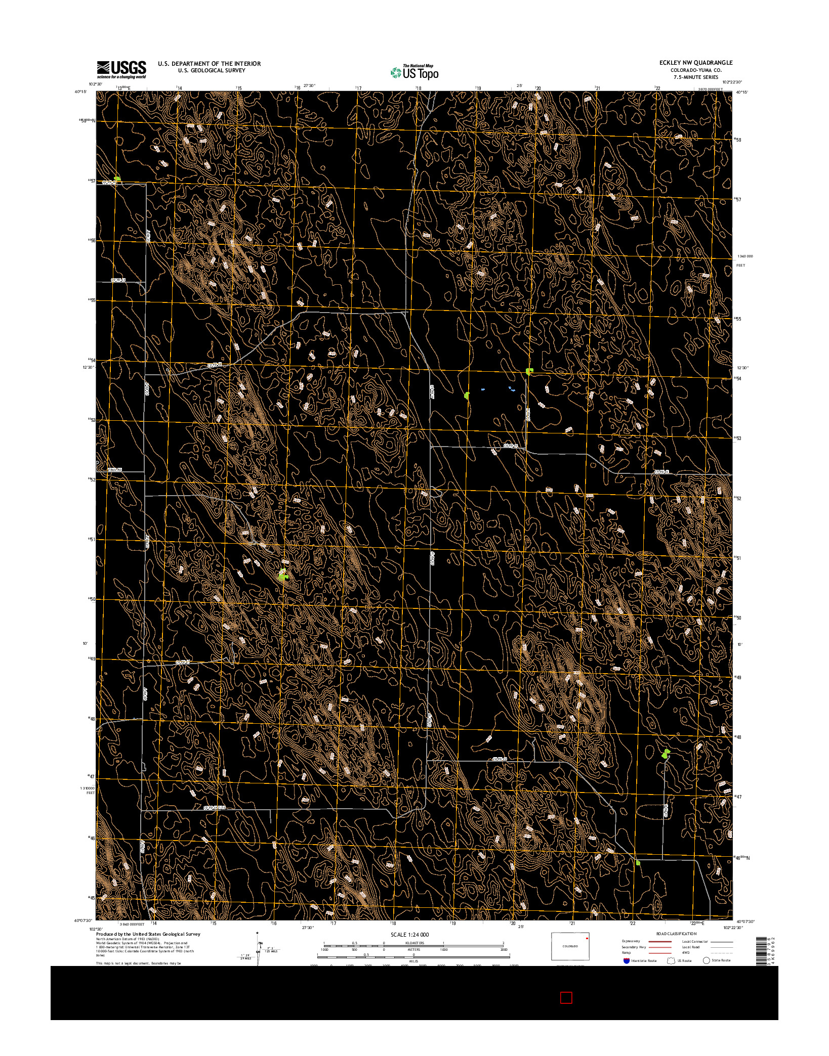 USGS US TOPO 7.5-MINUTE MAP FOR ECKLEY NW, CO 2016