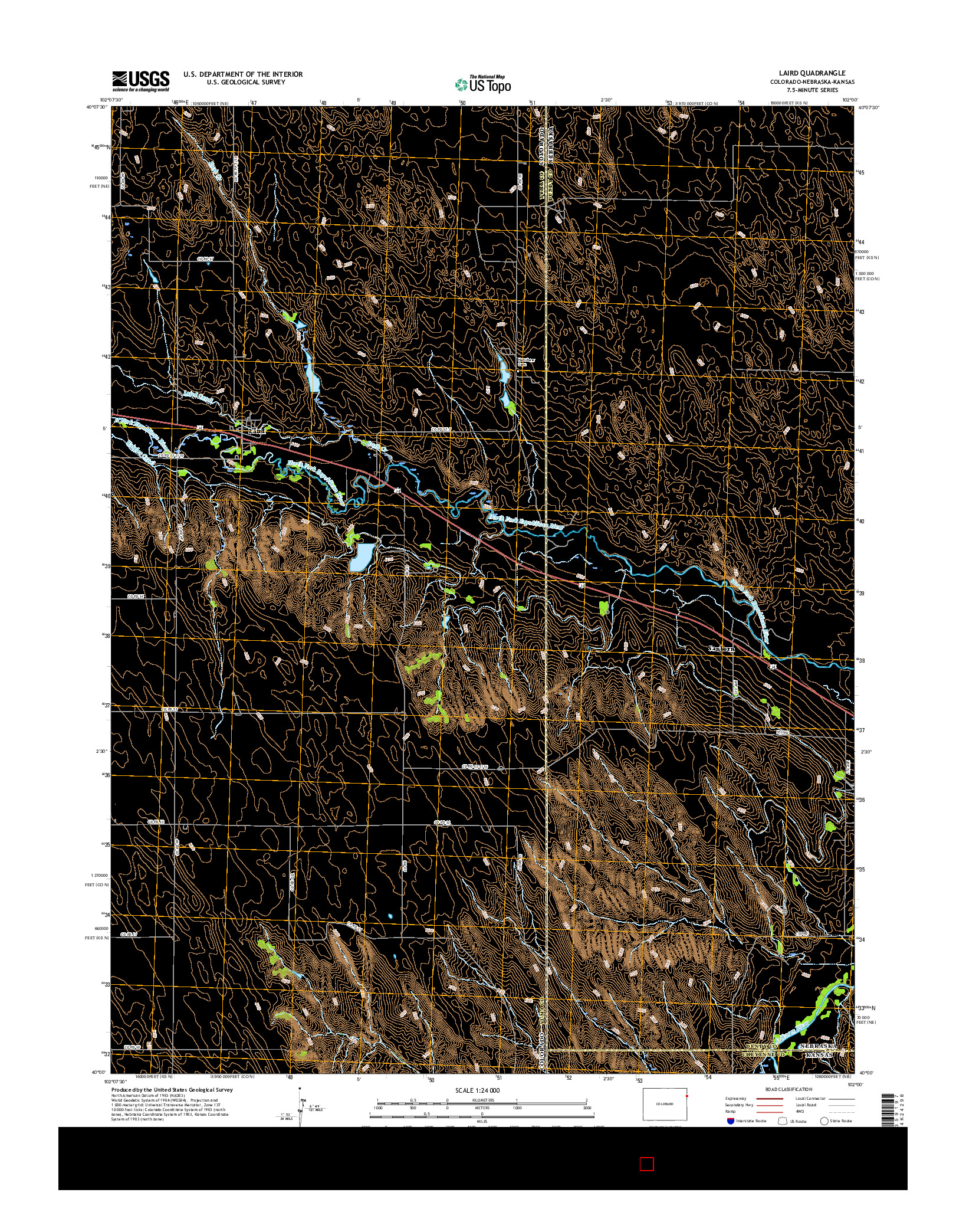 USGS US TOPO 7.5-MINUTE MAP FOR LAIRD, CO-NE-KS 2016