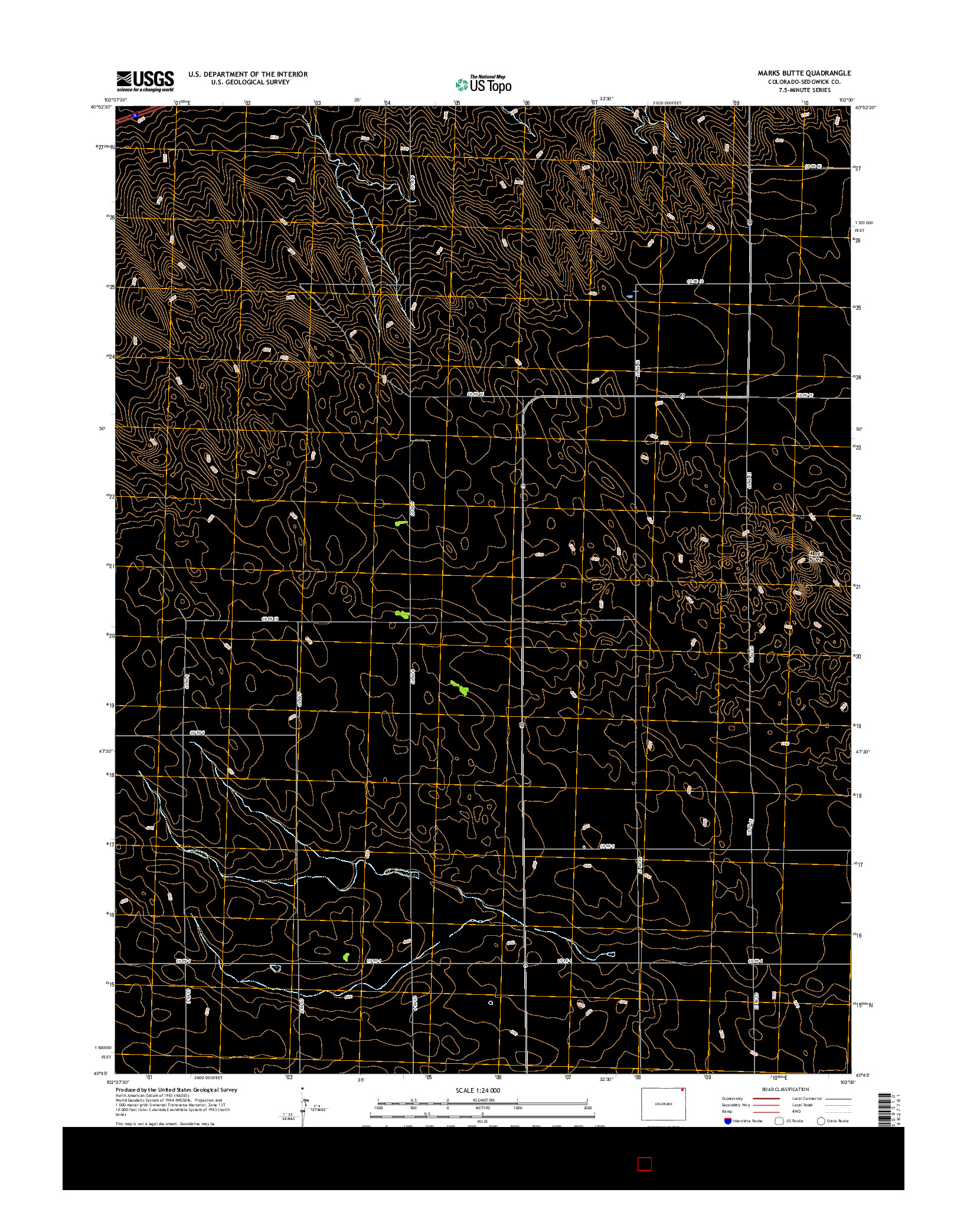 USGS US TOPO 7.5-MINUTE MAP FOR MARKS BUTTE, CO 2016