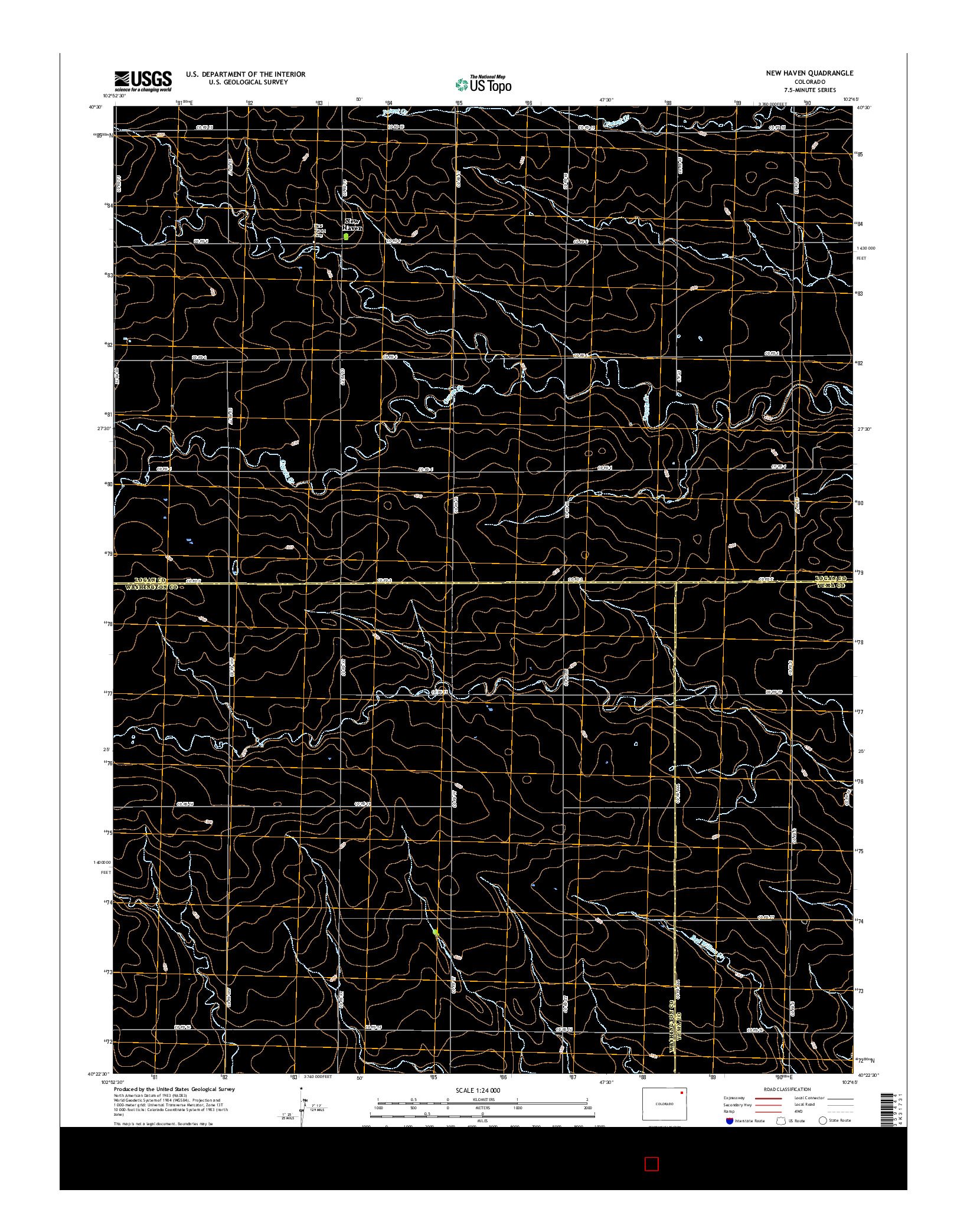 USGS US TOPO 7.5-MINUTE MAP FOR NEW HAVEN, CO 2016