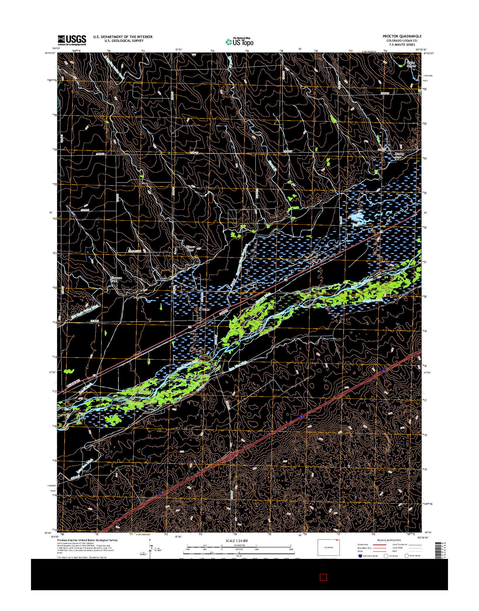 USGS US TOPO 7.5-MINUTE MAP FOR PROCTOR, CO 2016