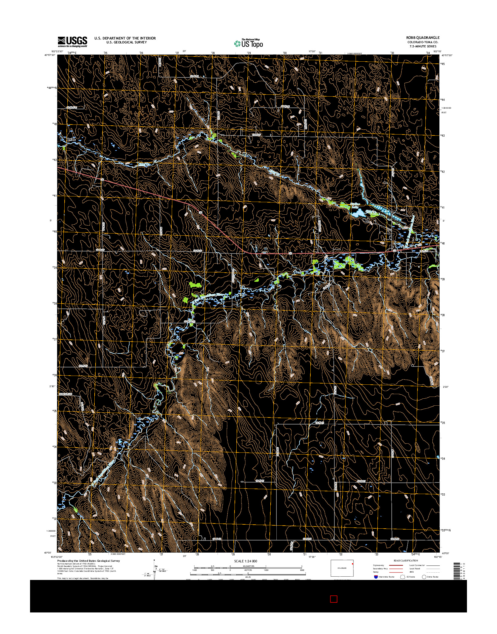 USGS US TOPO 7.5-MINUTE MAP FOR ROBB, CO 2016
