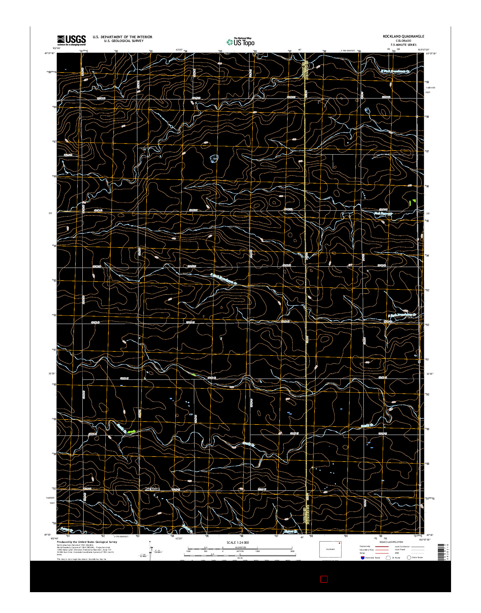 USGS US TOPO 7.5-MINUTE MAP FOR ROCKLAND, CO 2016