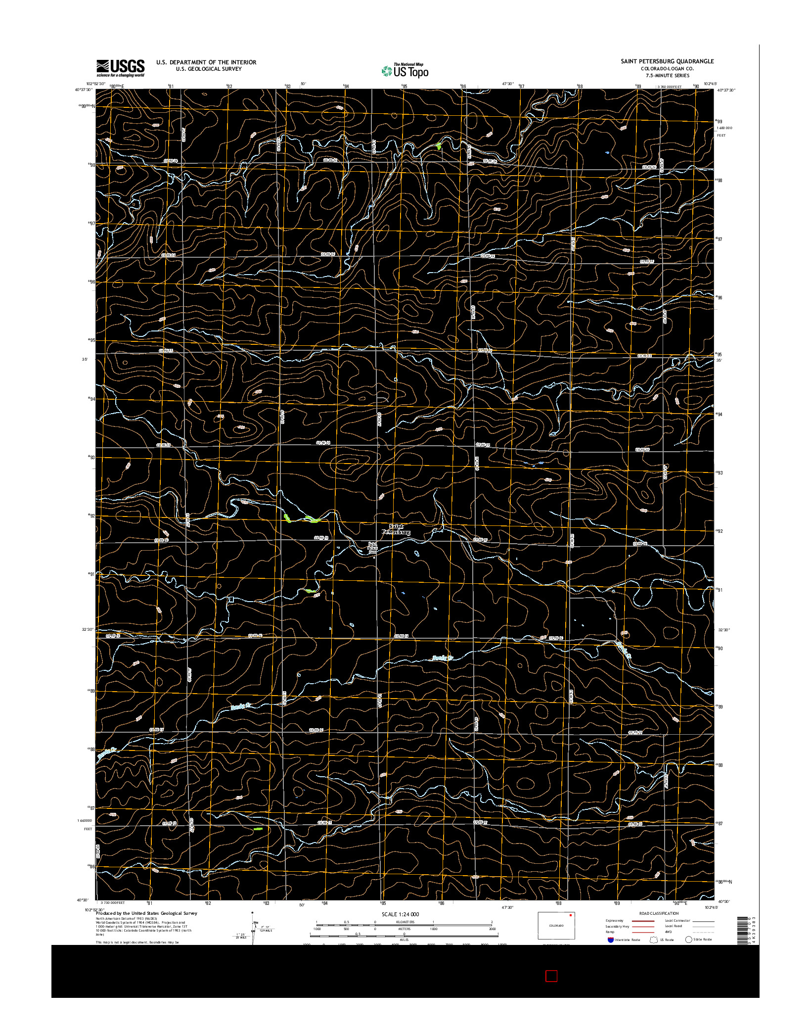 USGS US TOPO 7.5-MINUTE MAP FOR SAINT PETERSBURG, CO 2016