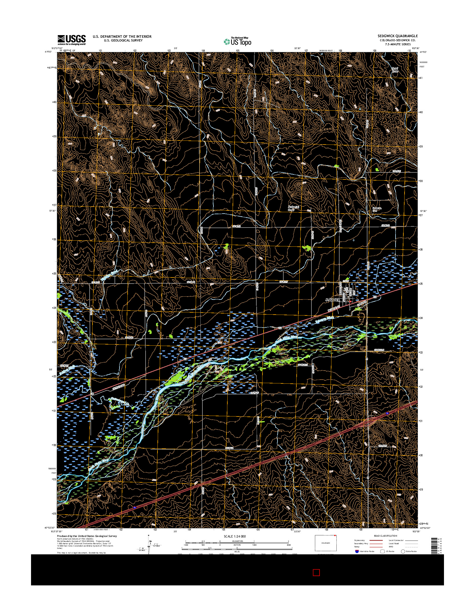 USGS US TOPO 7.5-MINUTE MAP FOR SEDGWICK, CO 2016