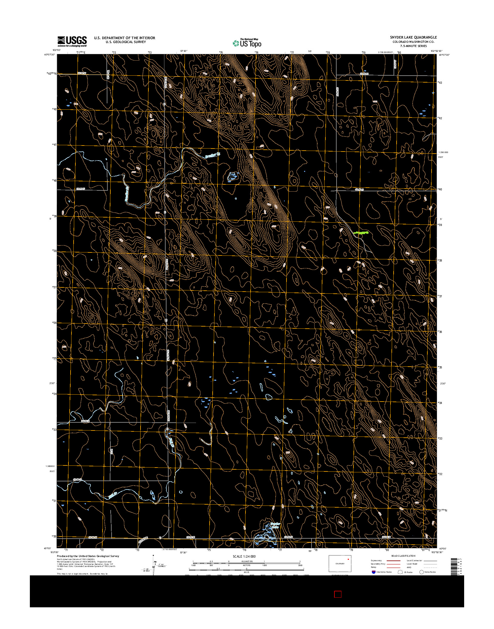 USGS US TOPO 7.5-MINUTE MAP FOR SNYDER LAKE, CO 2016