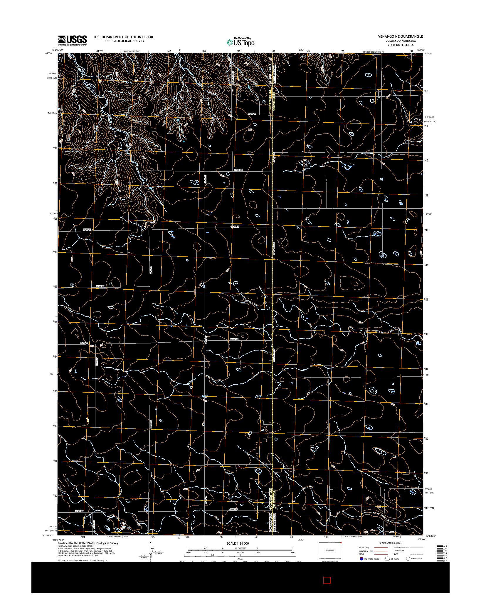 USGS US TOPO 7.5-MINUTE MAP FOR VENANGO NE, CO-NE 2016