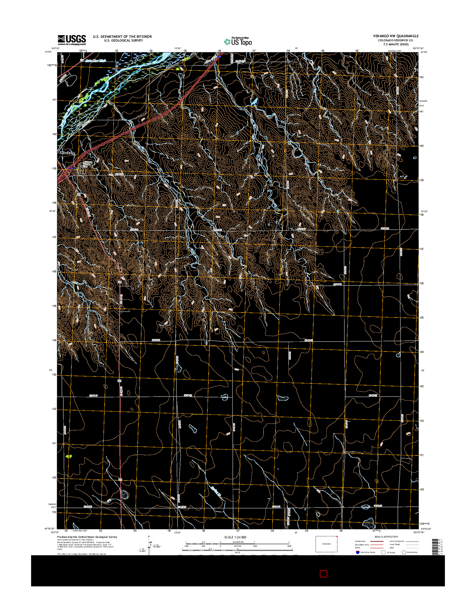 USGS US TOPO 7.5-MINUTE MAP FOR VENANGO NW, CO 2016