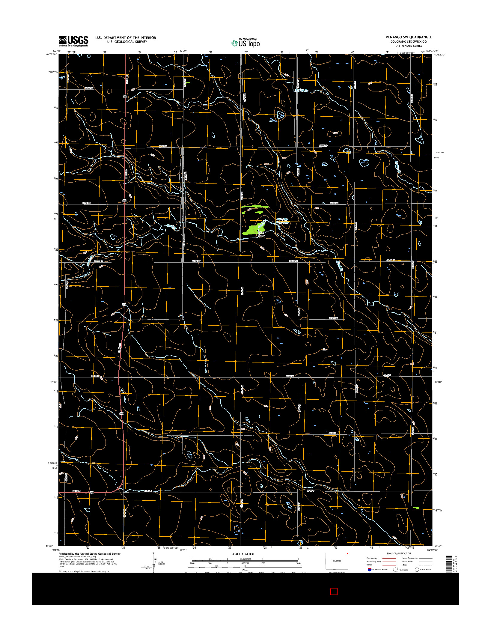 USGS US TOPO 7.5-MINUTE MAP FOR VENANGO SW, CO 2016